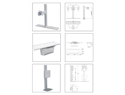 Ensemble table + potter  + support colonne tube avec diaphragme