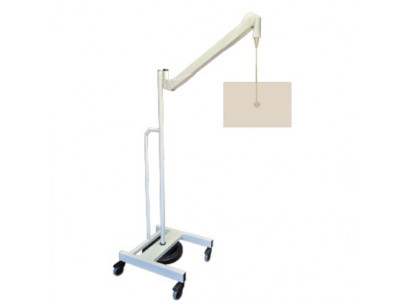 Anti x mobile suspension with rectangular screen 50x40cm Pb 0.5 Mounted on wheel stand with brakes