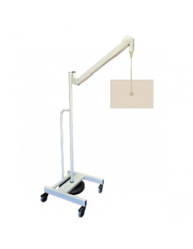 Anti x mobile suspension with rectangular screen 50x40cm Pb 0.5 Mounted on wheel stand with brakes