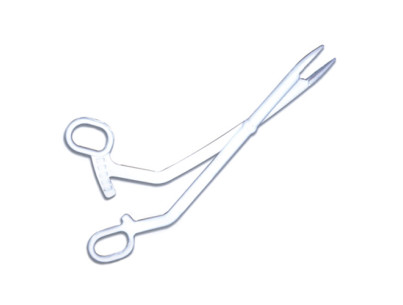 Cheron forceps - curved - plastic - sterile - length 255mm box of 25