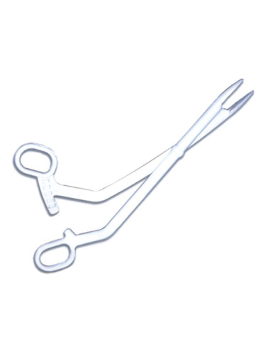 Cheron forceps - curved - plastic - sterile - length 255mm box of 25
