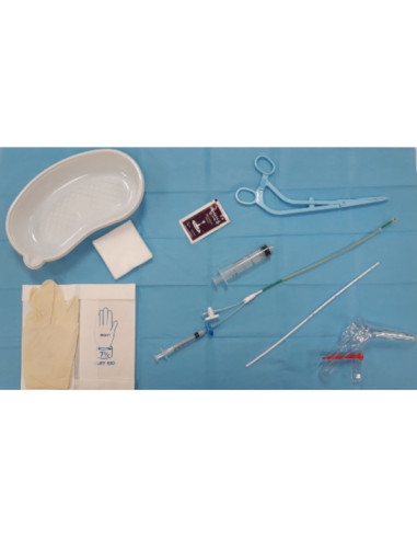 Kit patient stérile hystérocath avec cathéter HSG argon 5,5F avec seringue 3 pièces 20cc