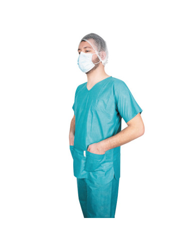 Blue premium scrubsuit - size M - Non sterile Box of 50