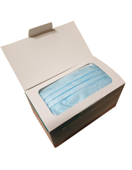 Surgical face mask with ties 3 ply - Filtration IIR - EN 14683 Box of 50 masks