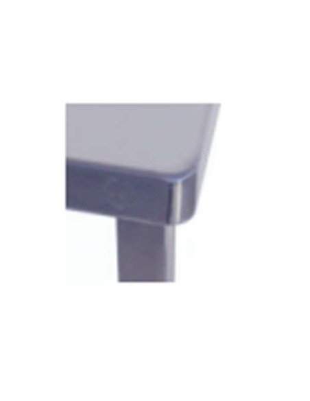 Welded table smooth top 2 trays - trays size: 1000 x 600 mm Rounded corner - Antistatic wheels Ø100mm+PC