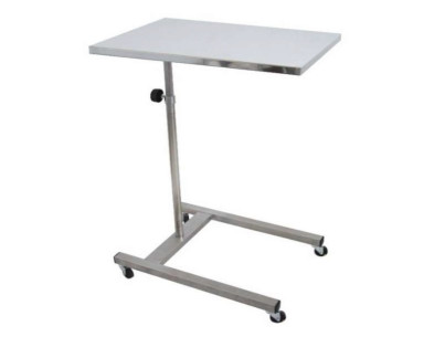 Mayo table with flat tray 750x500mm 4 antistatic wheels including 2 braked wheels
