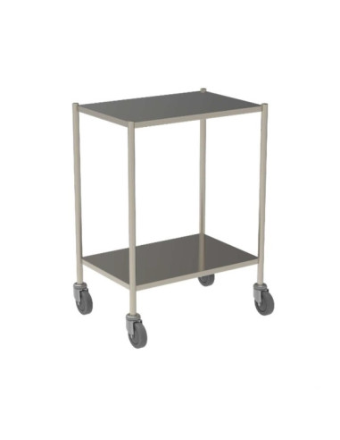 2 trays trolley argon welded down rim shelves 2 trays without guard rails, size: 600 x 400 mm