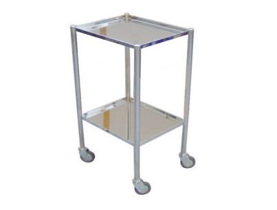 2 trays trolley for monitor L. 400 x 325mm, ARGON welded raised rim shelves