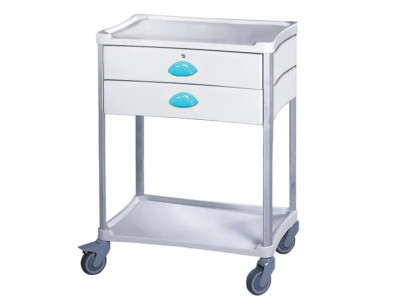 Medical trolley Resine 600x400 2 trays+2 drawers 1 with key- blue pop