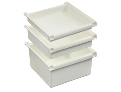 Tray for Agily 400x400 H:195mm white + slides