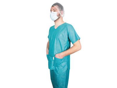Blue premium scrubsuit - size L - Non sterile Box of 45