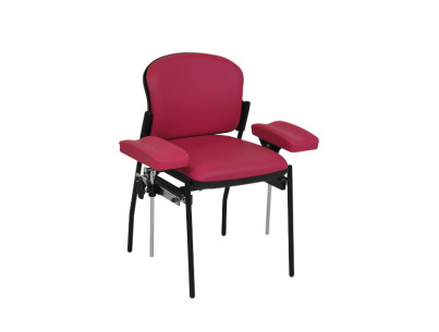Sampling chair ROISEL with PVC arm supports Redcolor - max load 150kg