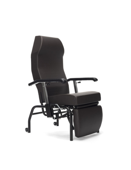 Mobile chair NORMANDIE Adjustable backrest 45°,armrest and leg holder 4 wheels 100mm