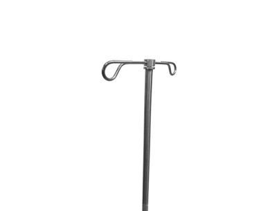 IV pole with 2 safety hooks