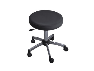 Luxe stool height 480 - 610mm - chroime base - seat diam.400mm Five leg base - wheels