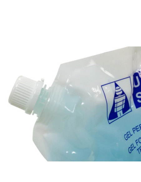 Gel échographie MODUL DIAGRAM transparent bleuté carton 2 poches 5L non stérile 2x5L + 1 flacon vide 260ml