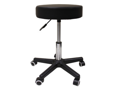 Tabouret à roulettes hauteur variable 500-660mm - noir 10 commande manuelle vérin à gaz