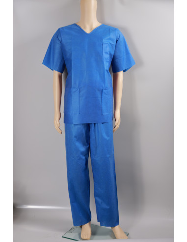 Pyjama avec 3 poches, taille XS, bleu foncé - boite de 50 pantalon avec ceinture intégrée Pyjama avec 3 poches, taille XS, bleu foncé - boite de 50 pantalon avec ceinture intégrée