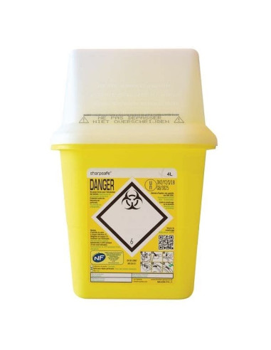 Sharpsafe needle container NF 4L  Compliant with the NFX 30-500 standard